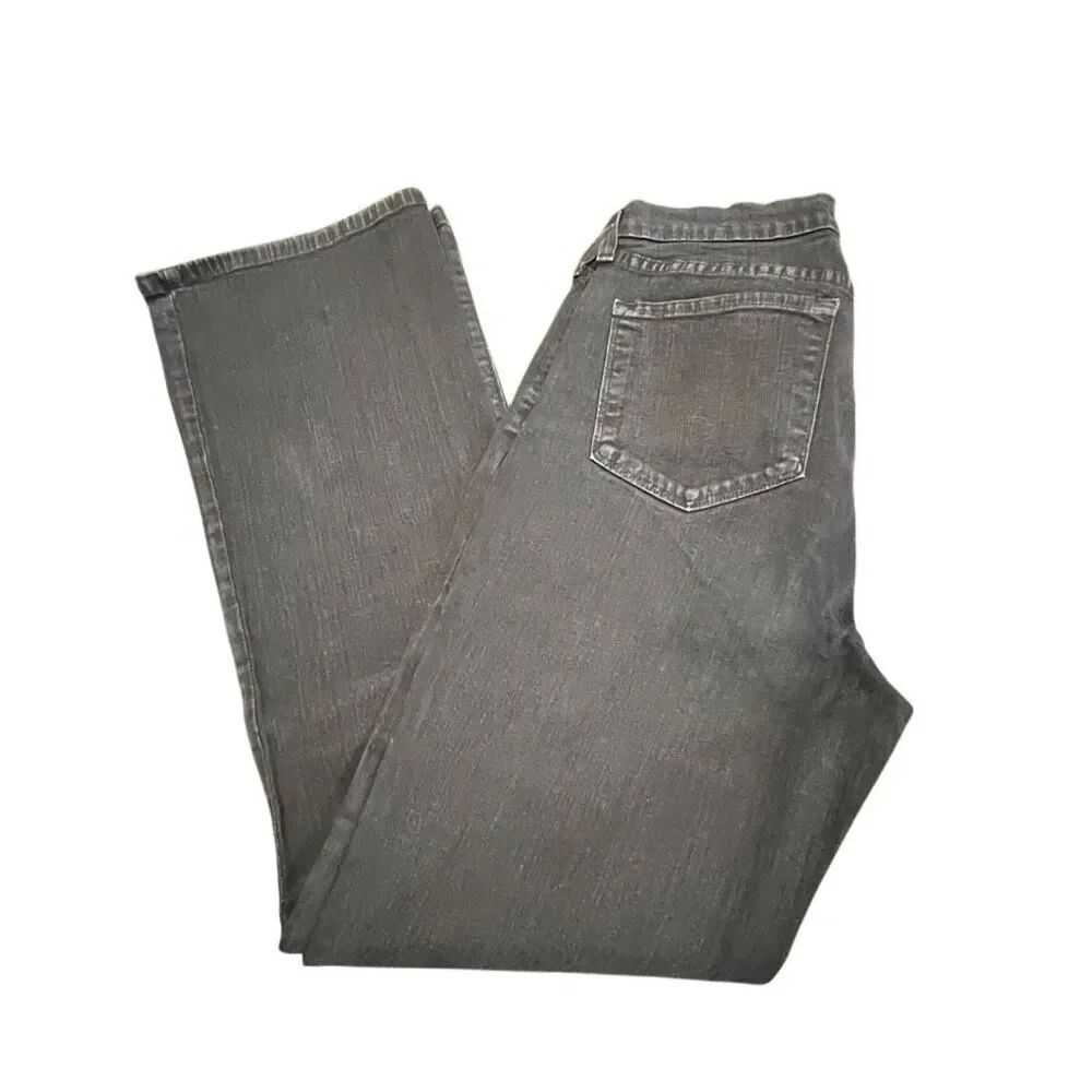 NYDJ Women's Lift Tuck Stretch Bootcut Jeans Charcoal Black Dark Wash Size 10